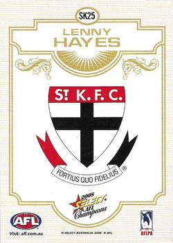 2008 Select AFL Champions - Sketches #SK25 Lenny Hayes Back
